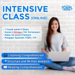 Kelas Online TOEFL-ITP seluruh materi yang diujikan (Listening Comprehension, Structure and Written Expressions, dan Reading Comprehension)